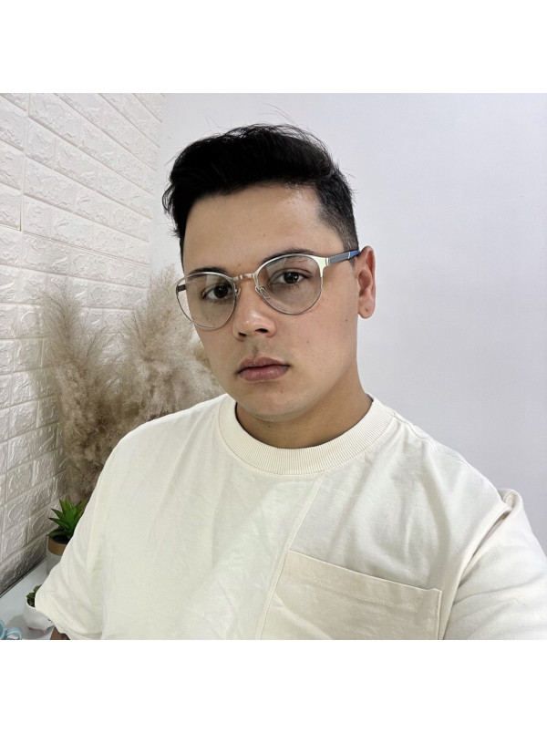 Armação de Óculos 6003 Redondo Prata